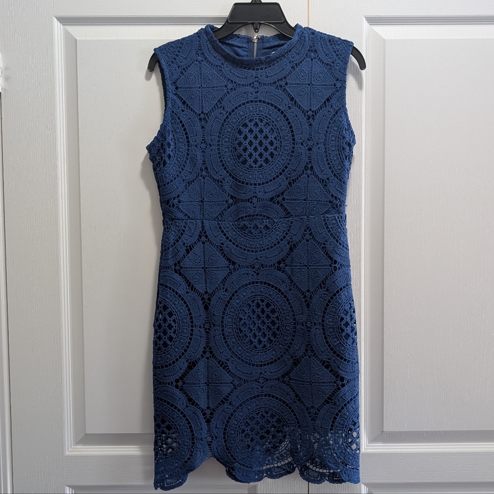 Stella Luce Blue Lace Mini Dress